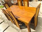 Teak Modern Dining Table and Heavy 6 Chairs Code 73737