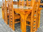 Teak Modern Dining Table and Heavy 6 Chairs Code 82727