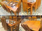 Teak Modern Dining Table and Heavy 6 Chairs Code 82737