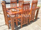 Teak Modern Dining Table and Heavy 6 Chairs Code 82837