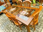 Teak Modern Dining Table and Heavy 6 Chairs Code 82837