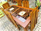 Teak Modern Dining Table and Heavy 6 Chairs Code 83736