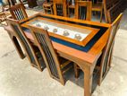 Teak Modern Dining Table and Heavy 6 Chairs Code 83736