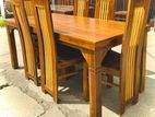 Teak Modern Dining Table and Heavy 6 Chairs Code 83736