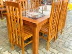 Teak Modern Dining Table and Heavy 6 Chairs Code 83736