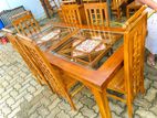 Teak Modern Dining table and heavy 6 chairs code 83737