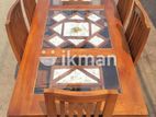 Teak Modern Dining table and heavy 6 chairs code 83737