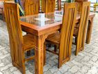 Teak Modern Dining Table and Heavy 6 Chairs Code 83777