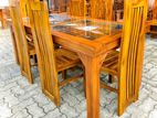 Teak Modern Dining Table and Heavy 6 Chairs Code 93837