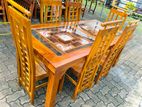 Teak Modern Dining Table Heavy 6 Chairs Code 83837