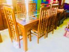 Teak Modern Dining Table with 6 Chairs Code 6289