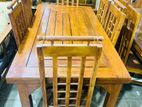 Teak Modern Dining Table with 6 Chairs