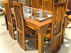 Teak Modern Dining Table With Heavy 6 Chairs Code 38376