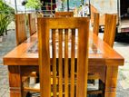 Teak Modern Dining Table with Heavy 6 Chairs Code 82727