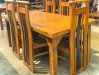 Teak Modern Dining Table with Heavy 6 Chairs Code 83726