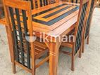 Teak Modern Dining Table With Heavy 6 Chairs Code 93837