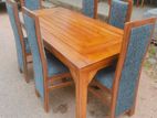 Teak Modern Heavy Dining Table and 6 Chairs Code 18542