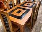 Teak Modern Heavy Dining Table and 6 Chairs Code 24466