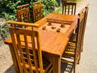 Teak Modern Heavy Dining table and 6 Chairs Code 36647