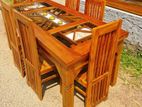 Teak Modern Heavy Dining Table And 6 Chairs Code 6026
