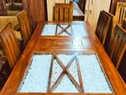 Teak Modern Heavy Dining Table And 6 chairs code 6891