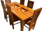 Teak Modern Heavy Dining Table and 6 Chairs Code 7189