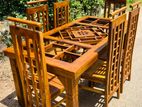 Teak Modern Heavy Dining table and 6 Chairs Code 75437