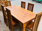 Teak Modern Heavy Dining table and 6 Chairs Code 82427