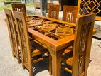 Teak Modern Heavy Dining Table and 6 Chairs Code 83325