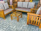 Teak Modern Larag box sofa set with stone table code 83736