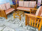 Teak Modern Larag Box sofa set with stone table code 83737