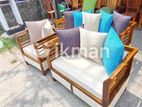 Teak Modern Large Pillow Sofa Set with Stone Table Code 83736