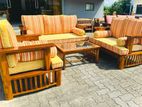 Teak Modern Panda Ex Larag Heavy Sofa Set with Stone Table 82736