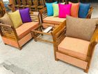 Teak Modern Pillow Sofa Set with Stone Table Code 82826