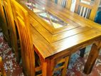 Teak Morden Heavy Dining Table And 6 Chairs Code 6022