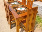 Teak Morden Heavy Dining Table And 6 Chairs Code 6024