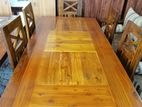 Teak Morden Heavy Dining Table And 6 Chairs Code 9838