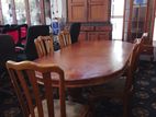 Teak Oval Shape Dining Table with 5 Nos Chairs