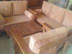 Teak Robot Sofa Set with Wooden Stool Hs Luxury Fabric