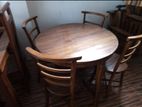 Teak Round Table with 4 Chairs (n-19)