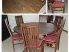 Teak Round Table With 6 Chairs