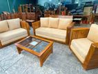 Teak Royal Elegant Heavy Indian Sofa with Large Stool