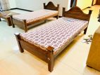 Teak Single Bed with Dl Mattresses 6*3 Ft