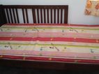 Teak Single Bed with Mattres