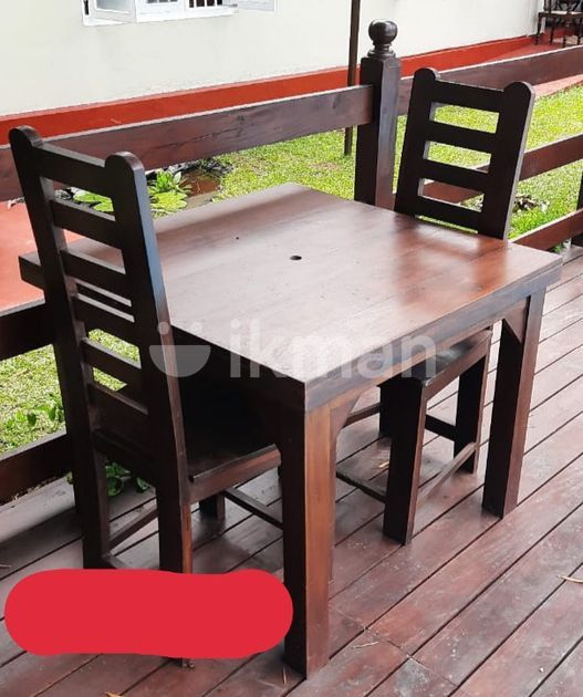 Teak Table and 2 Chairs Kalutara City ikman.lk
