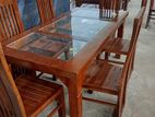 teak table with 6 chairs (N-17)