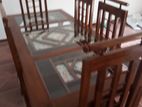 teak table with 6 chairs (N-2)