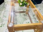 Teak Table with Glass Top