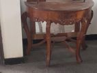 teak table with mirror