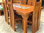 Teak Teacup Set Dining Table with Heavy 6 Chairs Code 83847